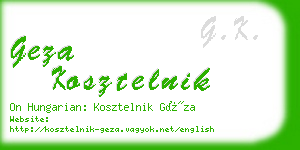 geza kosztelnik business card